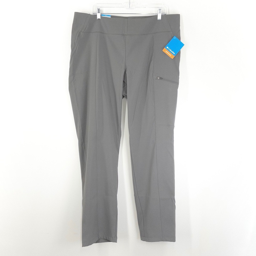 Columbia Women's XXL Outdoor Hiking Pants Omni-Shade City Grey Stretch Trail NWT